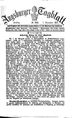 Augsburger Tagblatt Freitag 7. Dezember 1877