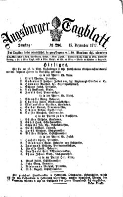 Augsburger Tagblatt Samstag 15. Dezember 1877