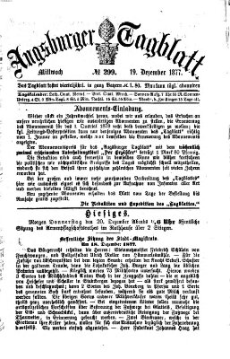 Augsburger Tagblatt Mittwoch 19. Dezember 1877