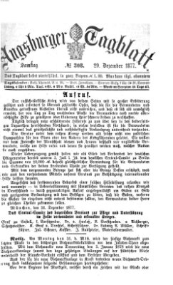 Augsburger Tagblatt Samstag 29. Dezember 1877