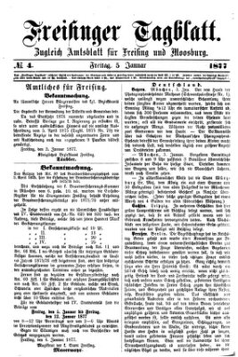 Freisinger Tagblatt (Freisinger Wochenblatt) Freitag 5. Januar 1877