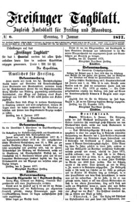 Freisinger Tagblatt (Freisinger Wochenblatt) Sonntag 7. Januar 1877