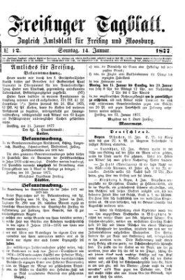 Freisinger Tagblatt (Freisinger Wochenblatt) Sonntag 14. Januar 1877