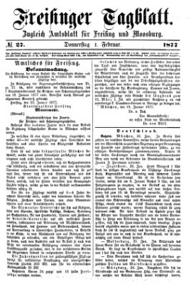 Freisinger Tagblatt (Freisinger Wochenblatt) Donnerstag 1. Februar 1877