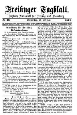 Freisinger Tagblatt (Freisinger Wochenblatt) Donnerstag 15. Februar 1877