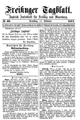 Freisinger Tagblatt (Freisinger Wochenblatt) Samstag 17. Februar 1877