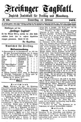 Freisinger Tagblatt (Freisinger Wochenblatt) Donnerstag 22. Februar 1877