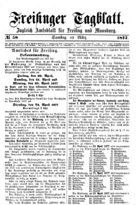 Freisinger Tagblatt (Freisinger Wochenblatt) Samstag 10. März 1877