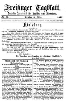 Freisinger Tagblatt (Freisinger Wochenblatt) Dienstag 20. März 1877