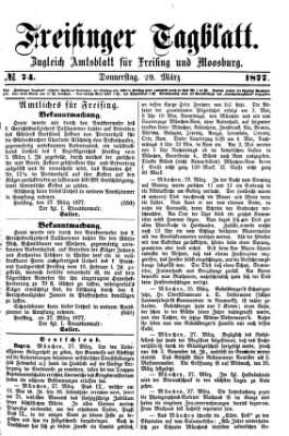 Freisinger Tagblatt (Freisinger Wochenblatt) Donnerstag 29. März 1877