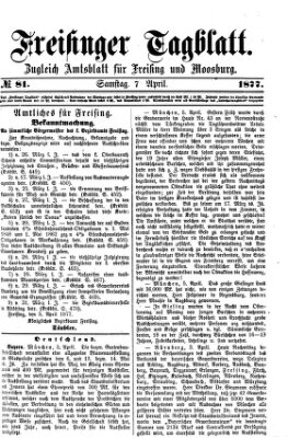 Freisinger Tagblatt (Freisinger Wochenblatt) Samstag 7. April 1877