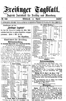 Freisinger Tagblatt (Freisinger Wochenblatt) Mittwoch 11. April 1877