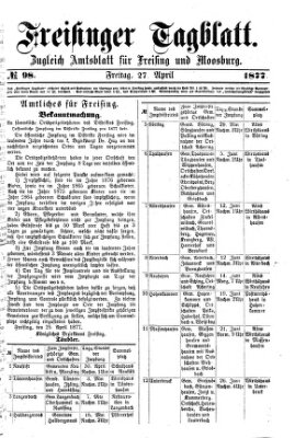 Freisinger Tagblatt (Freisinger Wochenblatt) Freitag 27. April 1877