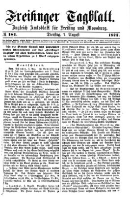 Freisinger Tagblatt (Freisinger Wochenblatt) Dienstag 7. August 1877