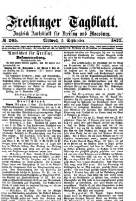 Freisinger Tagblatt (Freisinger Wochenblatt) Mittwoch 5. September 1877