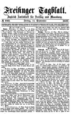 Freisinger Tagblatt (Freisinger Wochenblatt) Freitag 14. September 1877