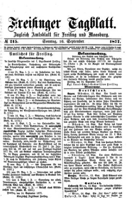 Freisinger Tagblatt (Freisinger Wochenblatt) Sonntag 16. September 1877