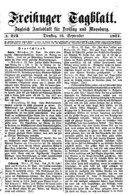 Freisinger Tagblatt (Freisinger Wochenblatt) Dienstag 25. September 1877