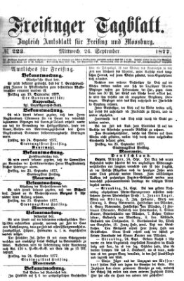 Freisinger Tagblatt (Freisinger Wochenblatt) Mittwoch 26. September 1877