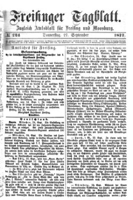 Freisinger Tagblatt (Freisinger Wochenblatt) Donnerstag 27. September 1877