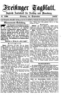 Freisinger Tagblatt (Freisinger Wochenblatt) Sonntag 30. September 1877