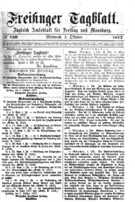 Freisinger Tagblatt (Freisinger Wochenblatt) Mittwoch 3. Oktober 1877