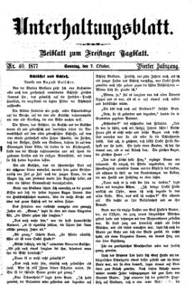 Freisinger Tagblatt (Freisinger Wochenblatt) Sonntag 7. Oktober 1877