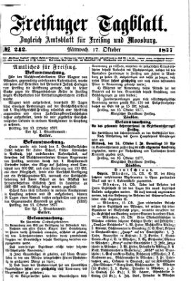 Freisinger Tagblatt (Freisinger Wochenblatt) Mittwoch 17. Oktober 1877