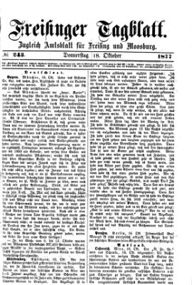 Freisinger Tagblatt (Freisinger Wochenblatt) Donnerstag 18. Oktober 1877