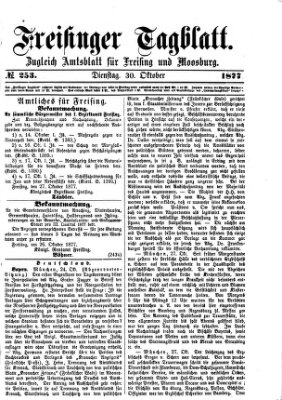 Freisinger Tagblatt (Freisinger Wochenblatt) Dienstag 30. Oktober 1877