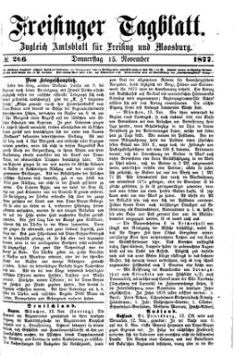 Freisinger Tagblatt (Freisinger Wochenblatt) Donnerstag 15. November 1877