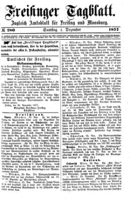 Freisinger Tagblatt (Freisinger Wochenblatt) Samstag 1. Dezember 1877