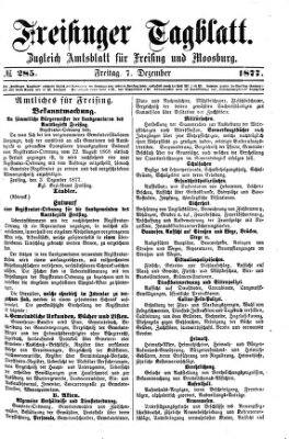 Freisinger Tagblatt (Freisinger Wochenblatt) Freitag 7. Dezember 1877