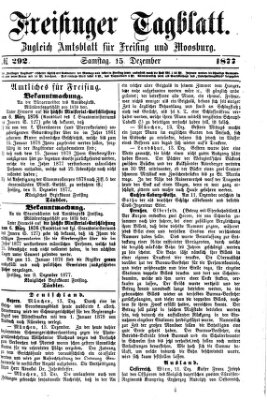 Freisinger Tagblatt (Freisinger Wochenblatt) Samstag 15. Dezember 1877