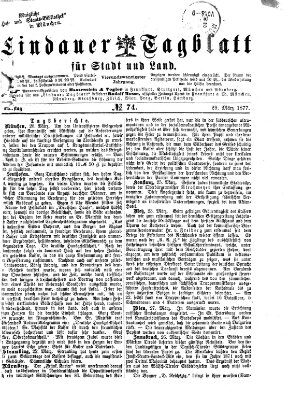 Lindauer Tagblatt für Stadt und Land Donnerstag 29. März 1877