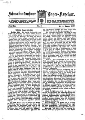 Schwabmünchner Tages-Anzeiger Donnerstag 4. Januar 1877