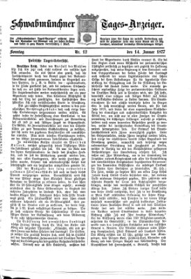 Schwabmünchner Tages-Anzeiger Sonntag 14. Januar 1877