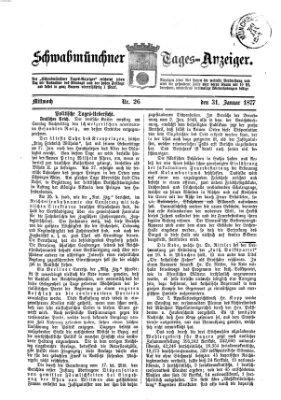 Schwabmünchner Tages-Anzeiger Mittwoch 31. Januar 1877