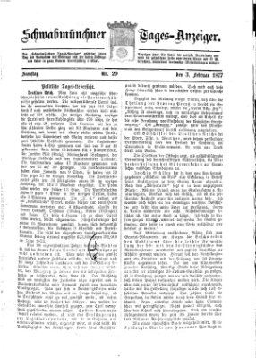 Schwabmünchner Tages-Anzeiger Samstag 3. Februar 1877