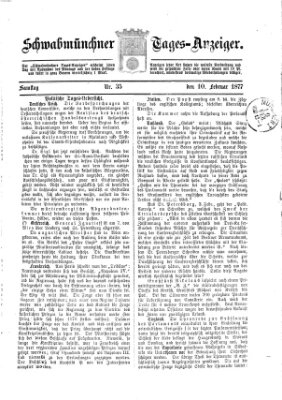 Schwabmünchner Tages-Anzeiger Samstag 10. Februar 1877