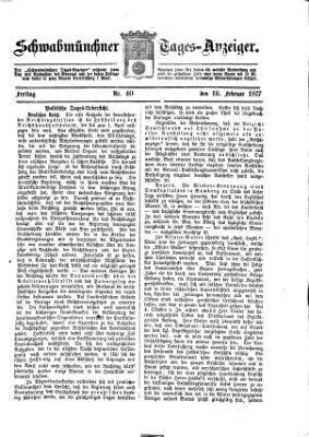 Schwabmünchner Tages-Anzeiger Freitag 16. Februar 1877