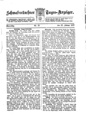 Schwabmünchner Tages-Anzeiger Donnerstag 22. Februar 1877