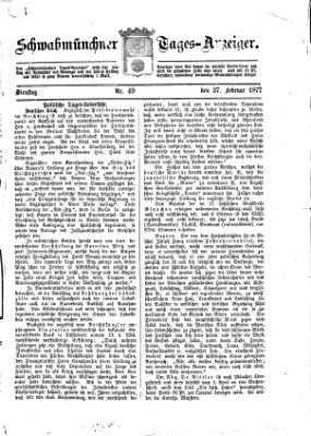 Schwabmünchner Tages-Anzeiger Dienstag 27. Februar 1877