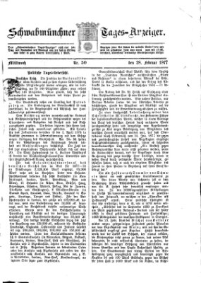 Schwabmünchner Tages-Anzeiger Mittwoch 28. Februar 1877