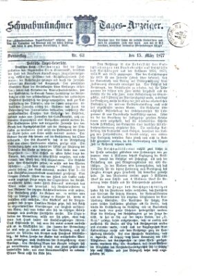 Schwabmünchner Tages-Anzeiger Donnerstag 15. März 1877