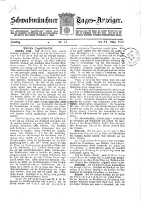 Schwabmünchner Tages-Anzeiger Samstag 24. März 1877