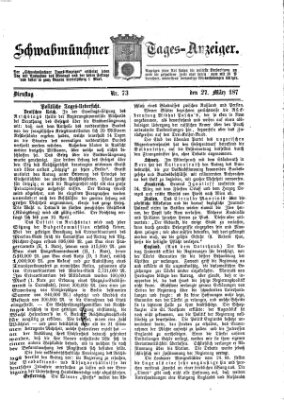 Schwabmünchner Tages-Anzeiger Dienstag 27. März 1877