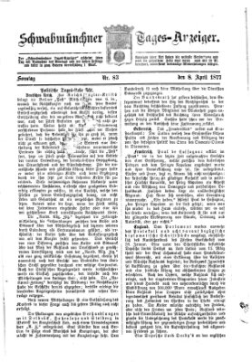 Schwabmünchner Tages-Anzeiger Sonntag 8. April 1877