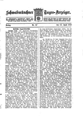 Schwabmünchner Tages-Anzeiger Freitag 13. April 1877