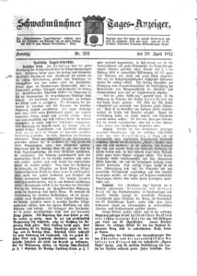 Schwabmünchner Tages-Anzeiger Sonntag 29. April 1877